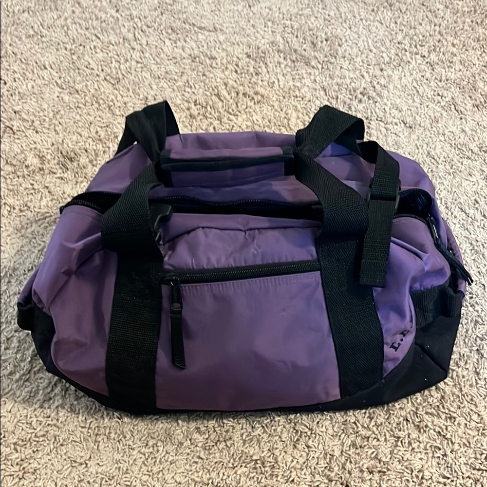 Vintage L.L. Bean Purple and Black Travel Duffel Bag